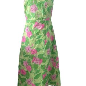 Vintage Lily Pulitzer Sabrina Pink and Pistachio green strapless dress